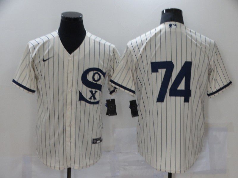 Men Chicago White Sox 74 No Name Cream stripe Dream version Game Nike 2021 MLB Jerseys